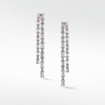 White Lightning Tennis Drop Earrings