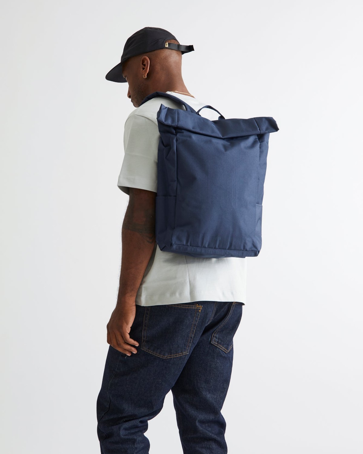 Roll Backpack Navy – Iris Roll Backpack Navy - Image 1