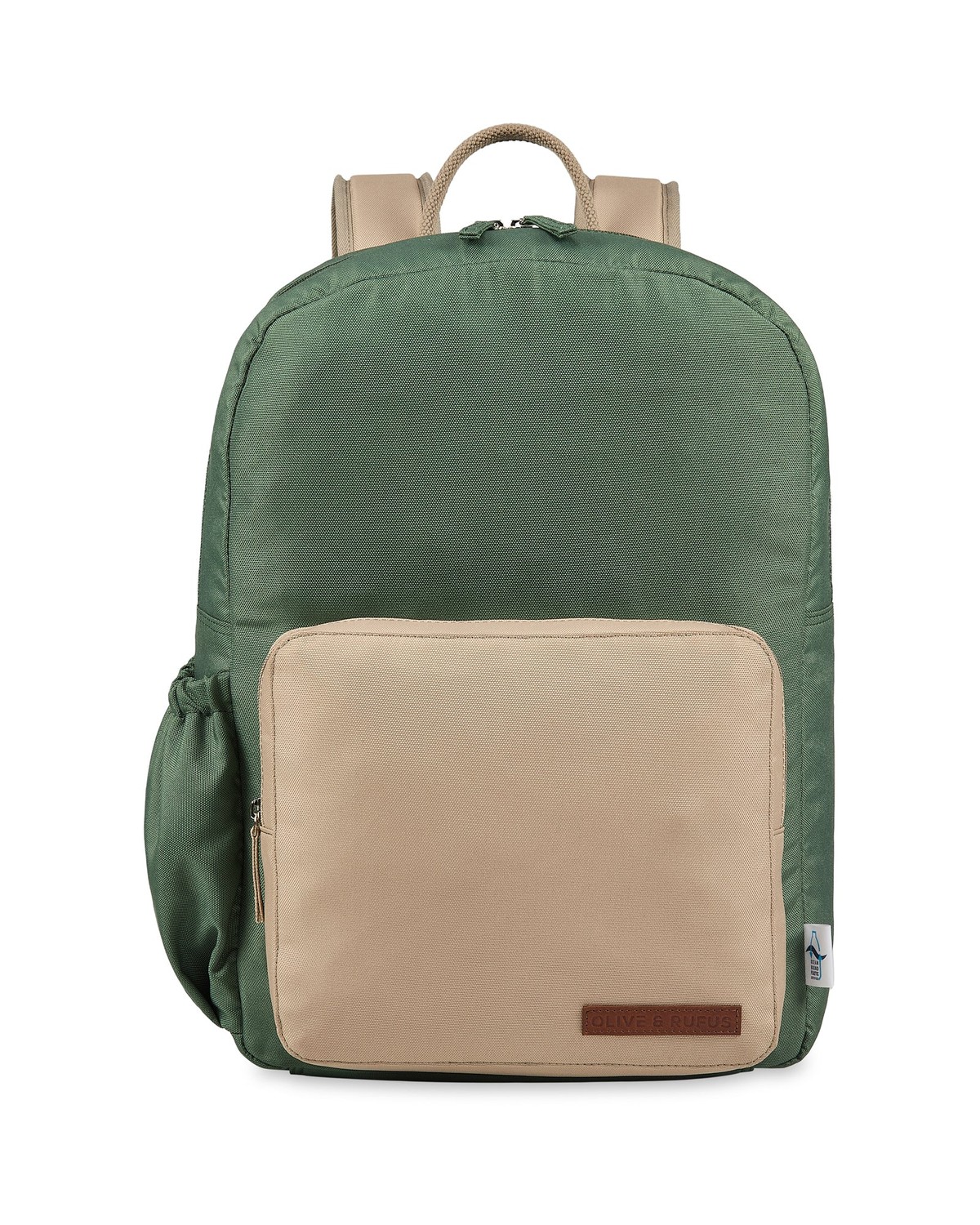 The Ain backpack in Green and Cream – Iris The Ain Backpack in Green and Cream - Image 1