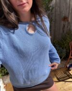 Sylvie Sweater In Blue Organic Cotton - Image 2