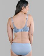 Ashley - Silk & Organic Cotton Embroidery Supportive Plunge Bra - Image 2