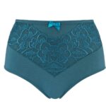 Coral - Silk & Organic Cotton Full Brief in Peacock Blue