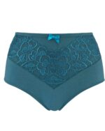 Coral - Silk & Organic Cotton Full Brief in Peacock Blue