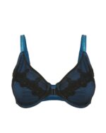 Elysia - Navy Blue Silk & Organic Cotton Front Closure Full Cup Underwired Bra - Image 4