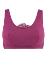 Fuchsia - Silk Back Support Full Coverage Wireless Organic Cotton Bra - Image 2