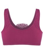 Fuchsia - Silk Back Support Full Coverage Wireless Organic Cotton Bra - Image 3