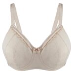 Ivory-Supportive Non-Wired Silk & Organic Cotton Full Cup Bra with removable paddings