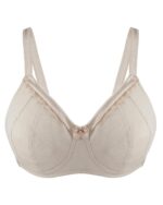 Ivory-Supportive Non-Wired Silk & Organic Cotton Full Cup Bra with removable paddings
