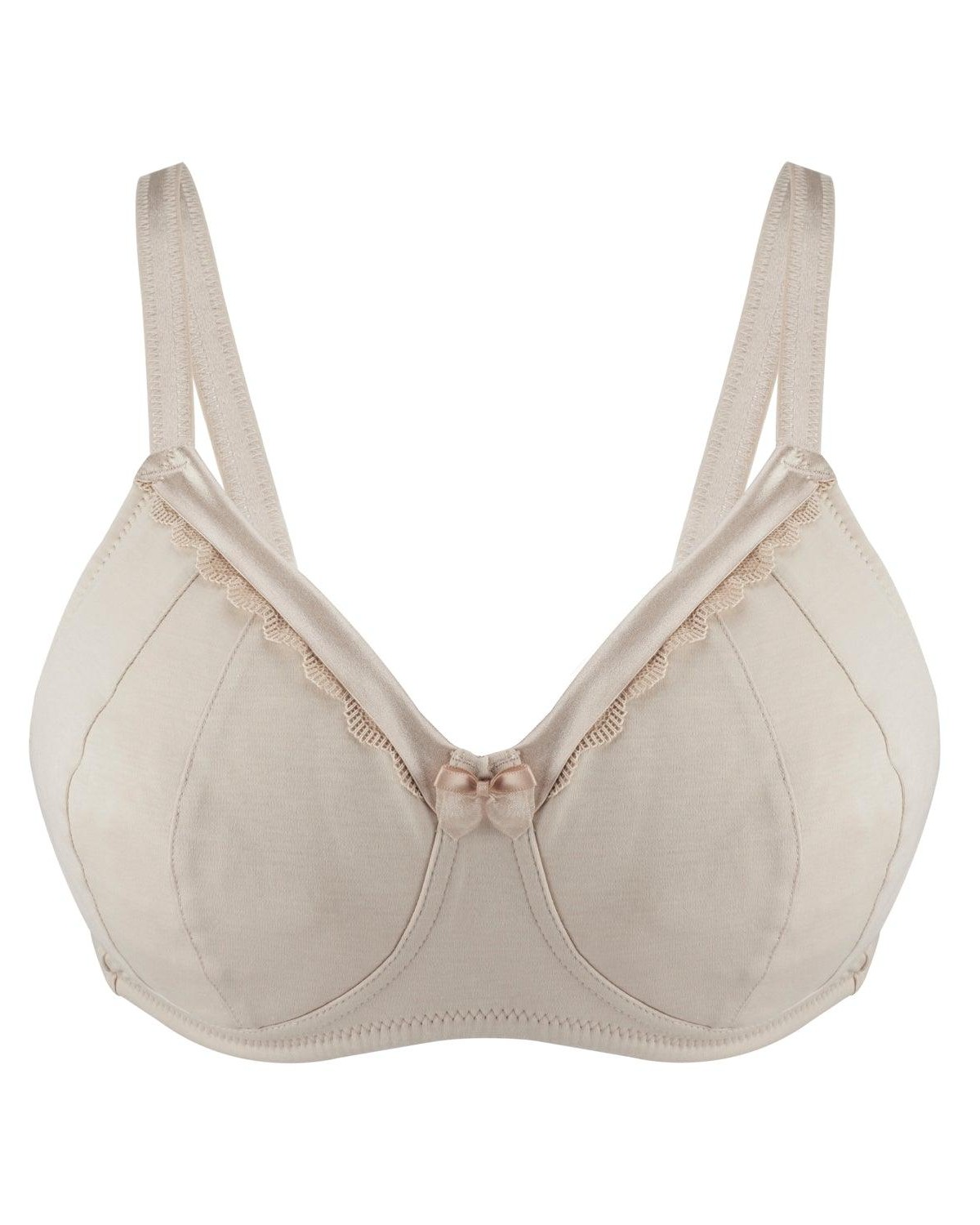 Ivory-Supportive Non-Wired Silk & Organic Cotton Full Cup Bra with removable paddings – Iris Ivory-Supportive Non-Wired Silk & Organic Cotton Full Cup Bra with removable paddings - Image 1