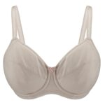 Ivory-Underwired Silk & Organic Cotton Full Cup Bra with removable paddings
