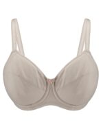 Ivory-Underwired Silk & Organic Cotton Full Cup Bra with removable paddings