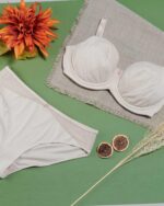 Ivory-Underwired Silk & Organic Cotton Full Cup Bra with removable paddings - Image 3