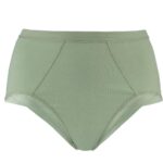 Marrow - High Waisted Silk & Organic Cotton Full Brief in Aspen Green