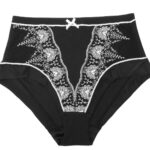 Snowdrop - Silk & Organic Cotton Full Brief in Black