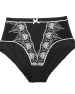 Snowdrop - Silk & Organic Cotton Full Brief in Black