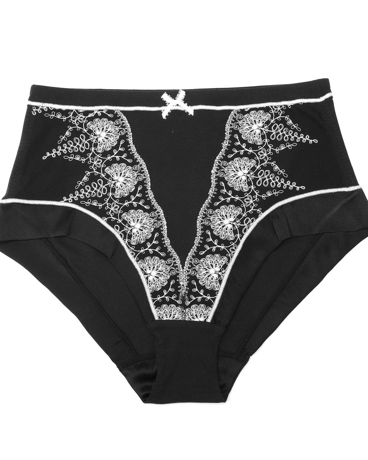 Snowdrop - Silk & Organic Cotton Full Brief in Black – Iris Snowdrop - Silk & Organic Cotton Full Brief in Black - Image 1