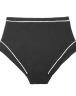 Snowdrop - Silk & Organic Cotton Full Brief in Black - Image 2