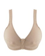 Warm Golden - Full Cup Front Closure Silk & Organic Cotton Wireless Bra - Image 3